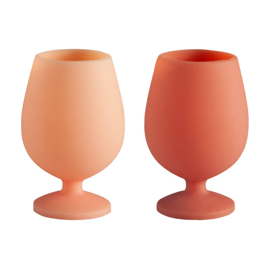 Terra + Peach Stemm Silicone Unbreakable Wine Glasses