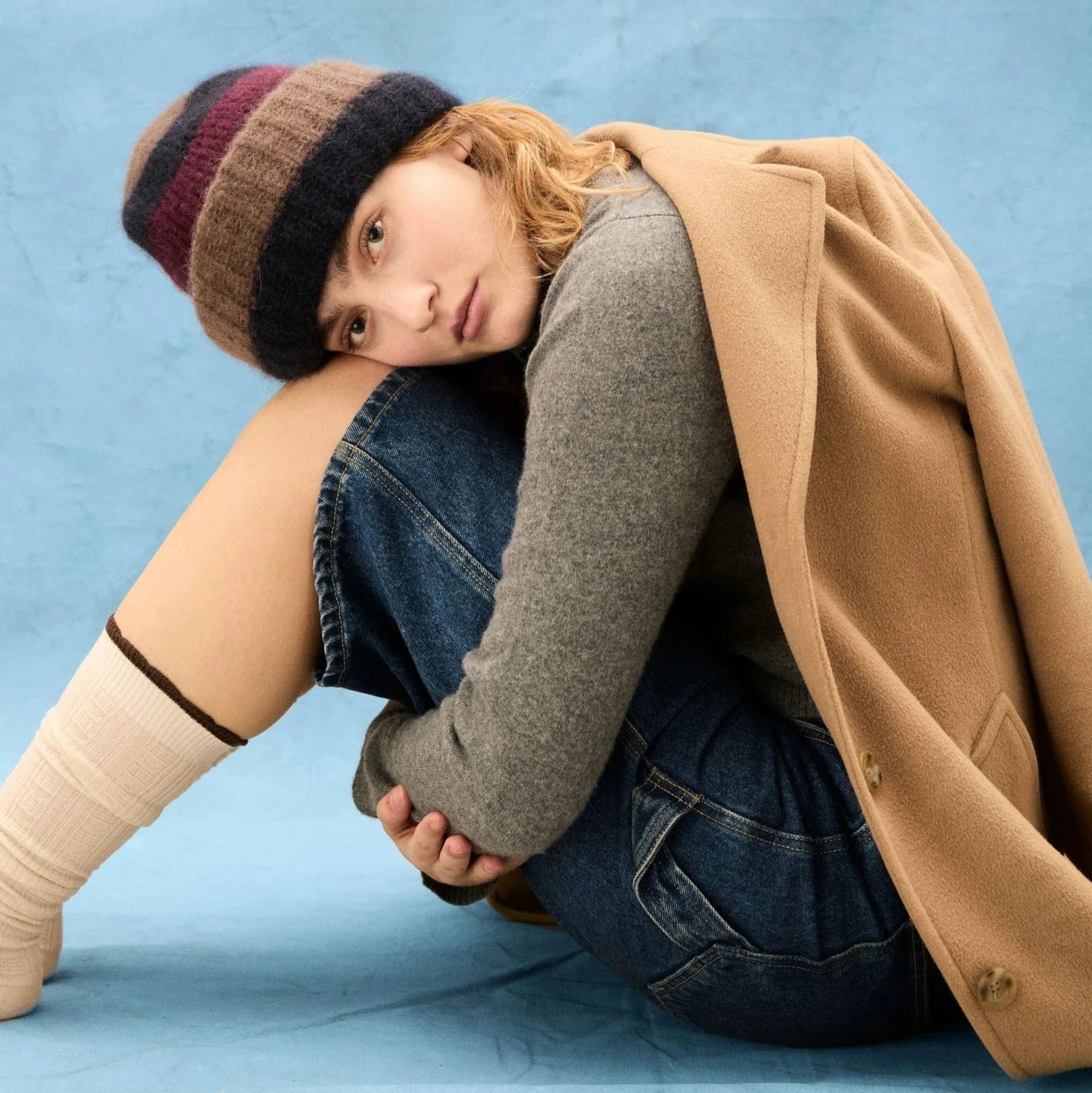 Becksöndergaard Burgundy Striped Soloma Beanie
