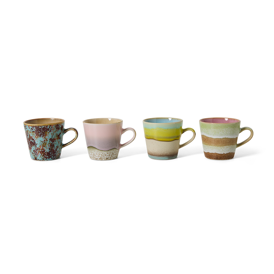 HKliving 70's Ceramics Rococo Americano Mug (Set of 4)