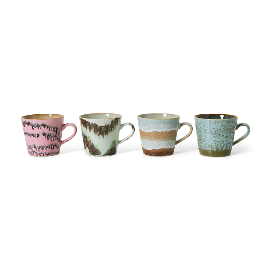 HKliving 70's Ceramics Dada Cappuccino Mugs (Set of 4)