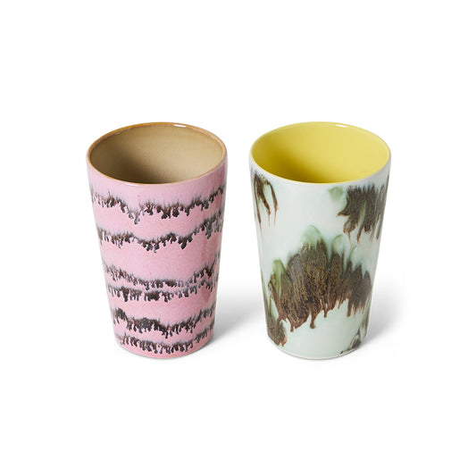 HKliving 70's Ceramics Baroque Tea Mugs (Set of 2)