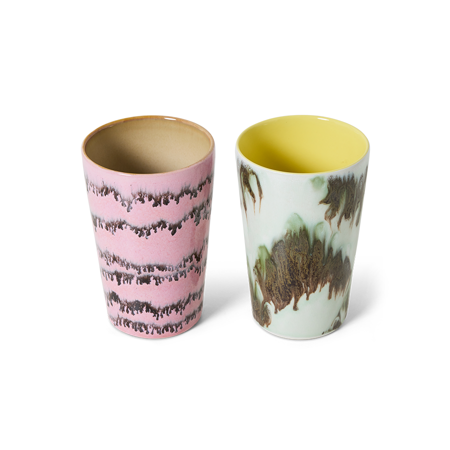 HKliving 70's Ceramics Baroque Tea Mugs (Set of 2)