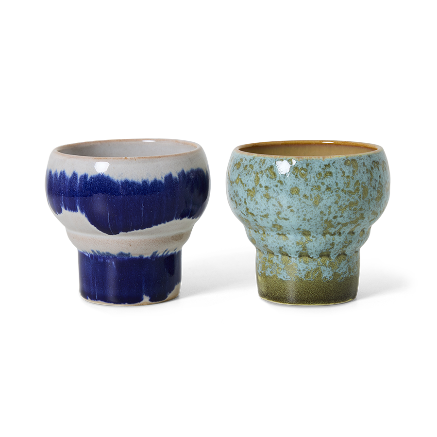 HKliving 70's Ceramics Symbolist Lungo Mugs (Set of 2)