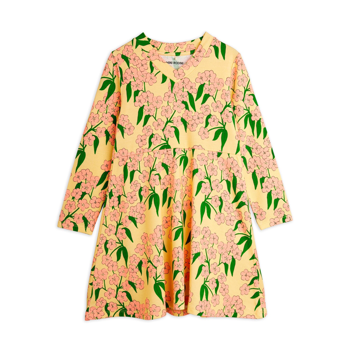 Floral patterned dress on a white background