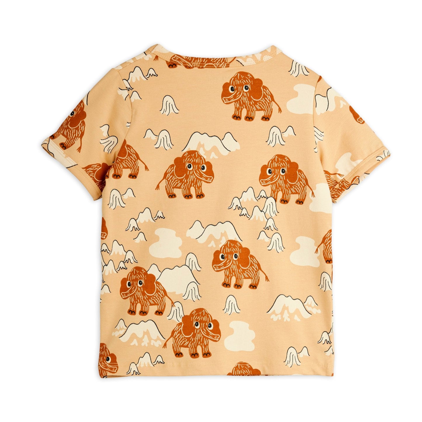 T-shirt with mammoth pattern on a beige background