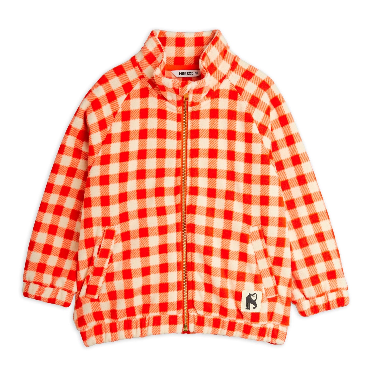 Red and white checkered jacket on a white background