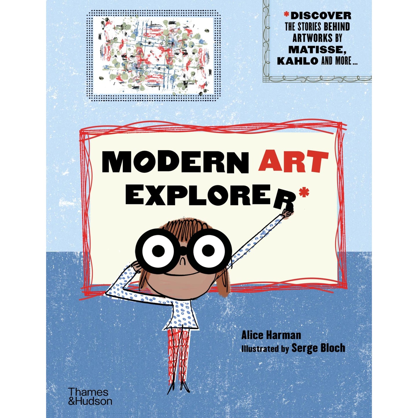Book cover of 'Modern Art Explorer' with a character holding a paintbrush and text about modern art.