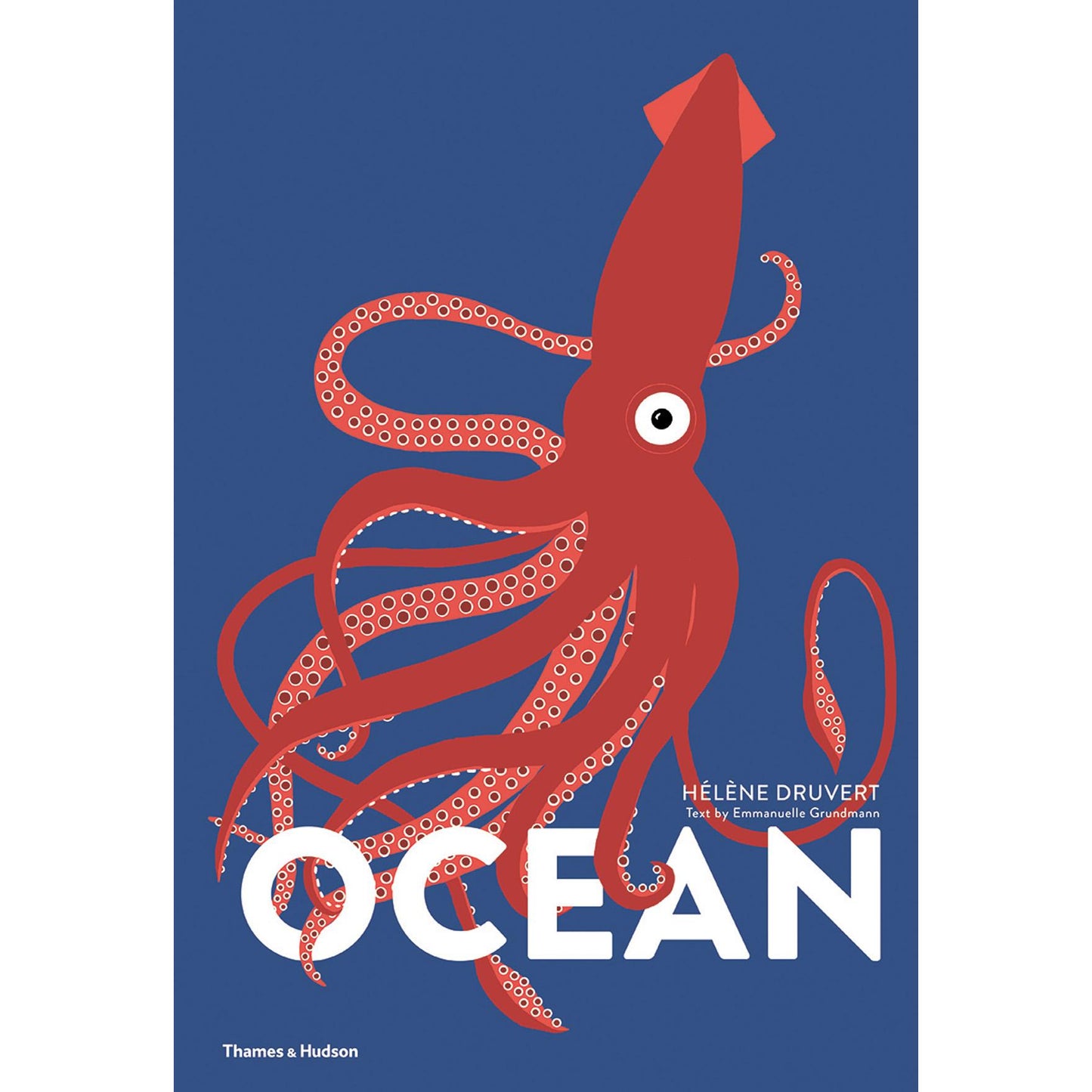 Book cover with a red octopus illustration on a blue background