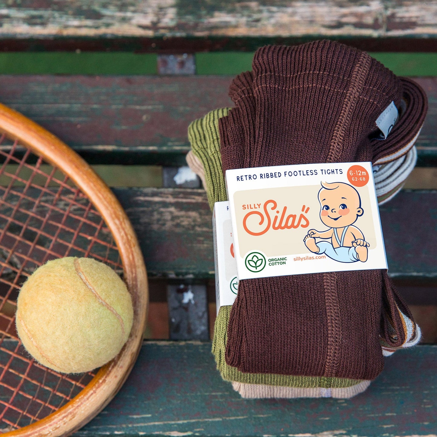 Silly Silas Chocolate Brown Striped Footless Tights with Braces