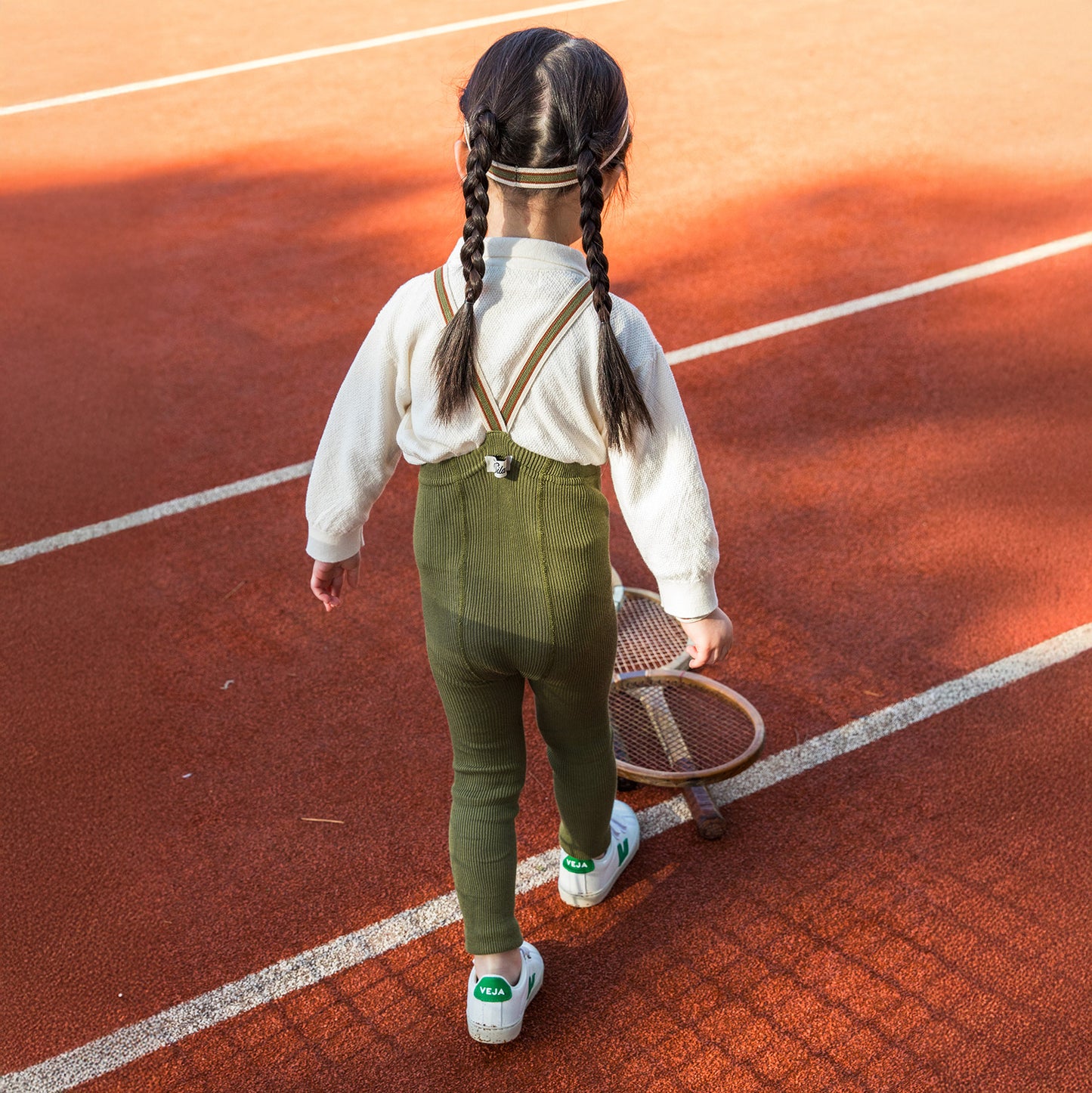 Silly Silas Olive Striped Footless Tights with Braces