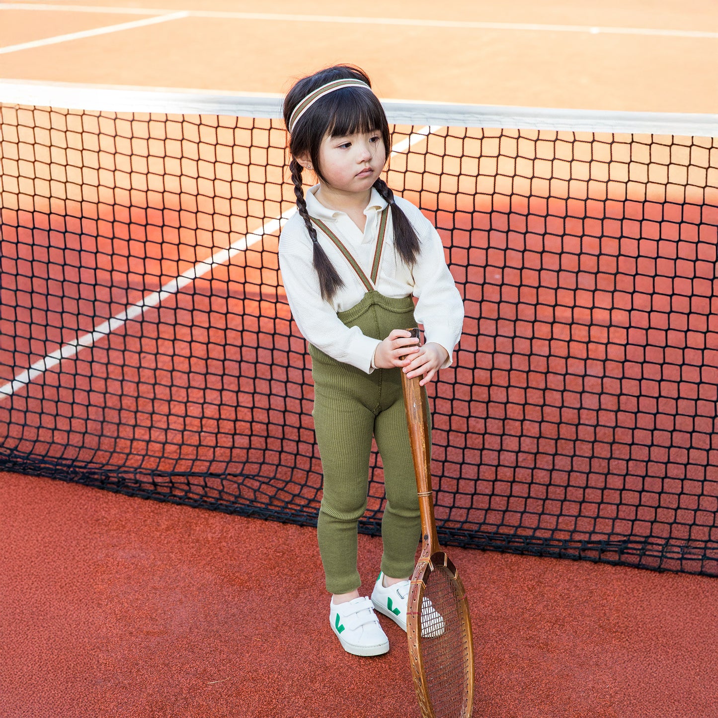 Silly Silas Olive Striped Footless Tights with Braces