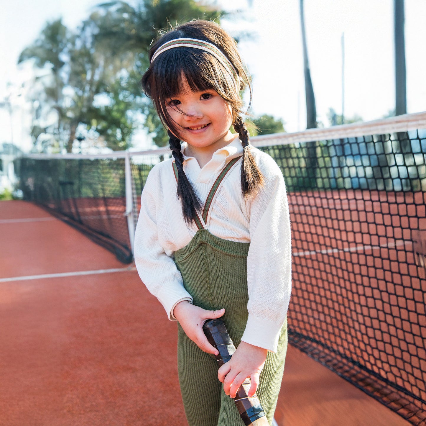 Silly Silas Olive Striped Footless Tights with Braces