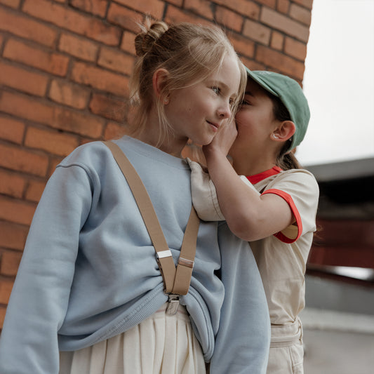 Silly Silas Sand Brown Retro V Braces