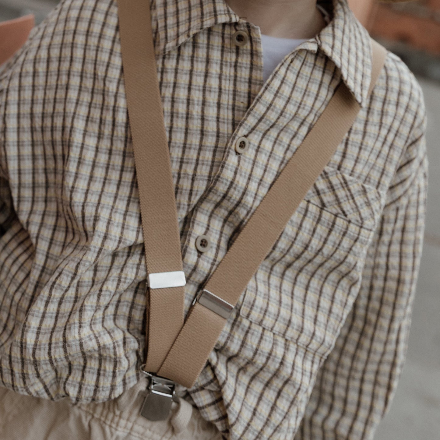 Silly Silas Sand Brown Retro V Braces