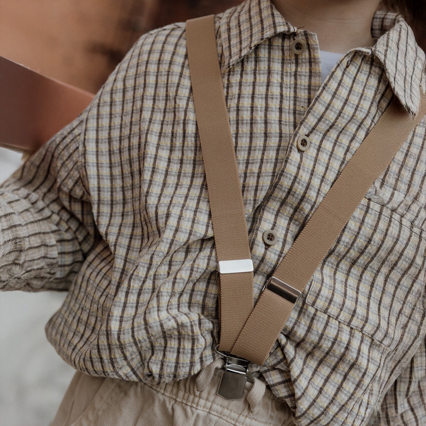 Silly Silas Sand Brown Retro V Braces