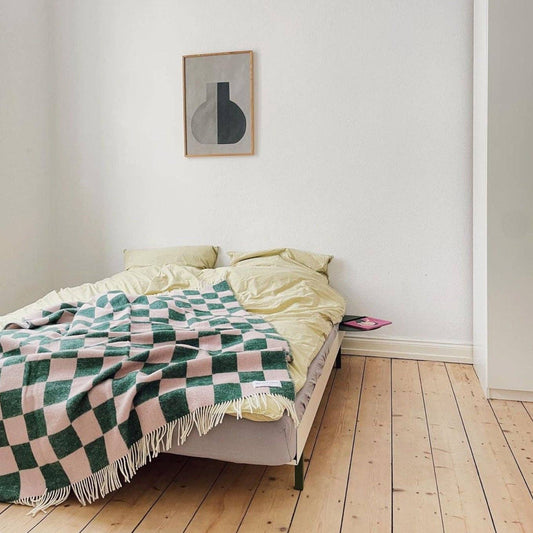 Green and Pink Checkerboard Blanket