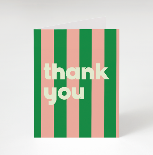 Bon Femmes - Green Stripe Thank You Card