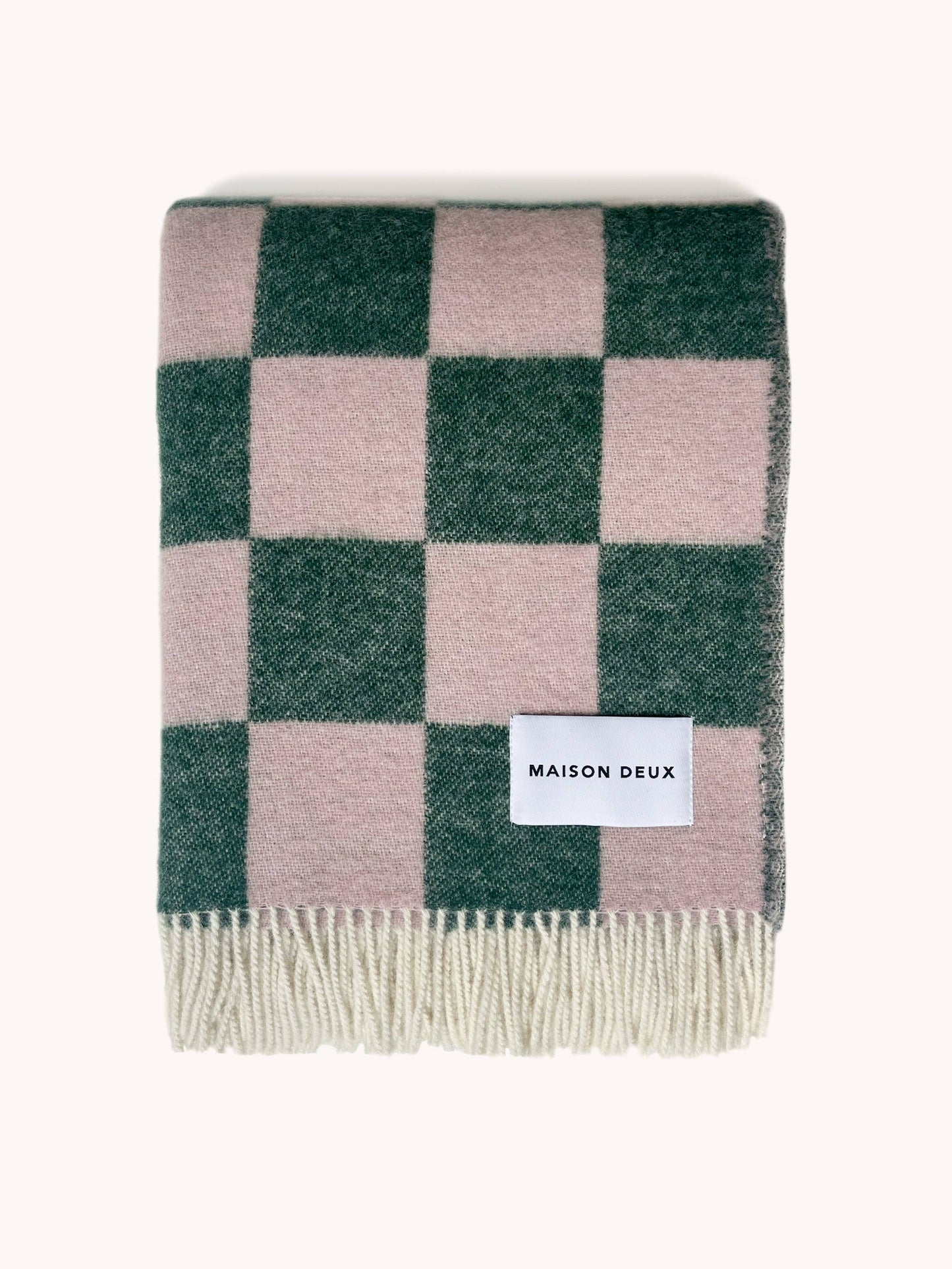 Maison Deux - Checkerboard Blanket Green and Pink