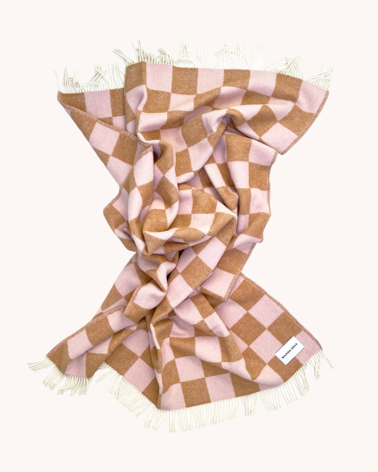 Maison Deux - Checkerboard Blanket Terra and Pink