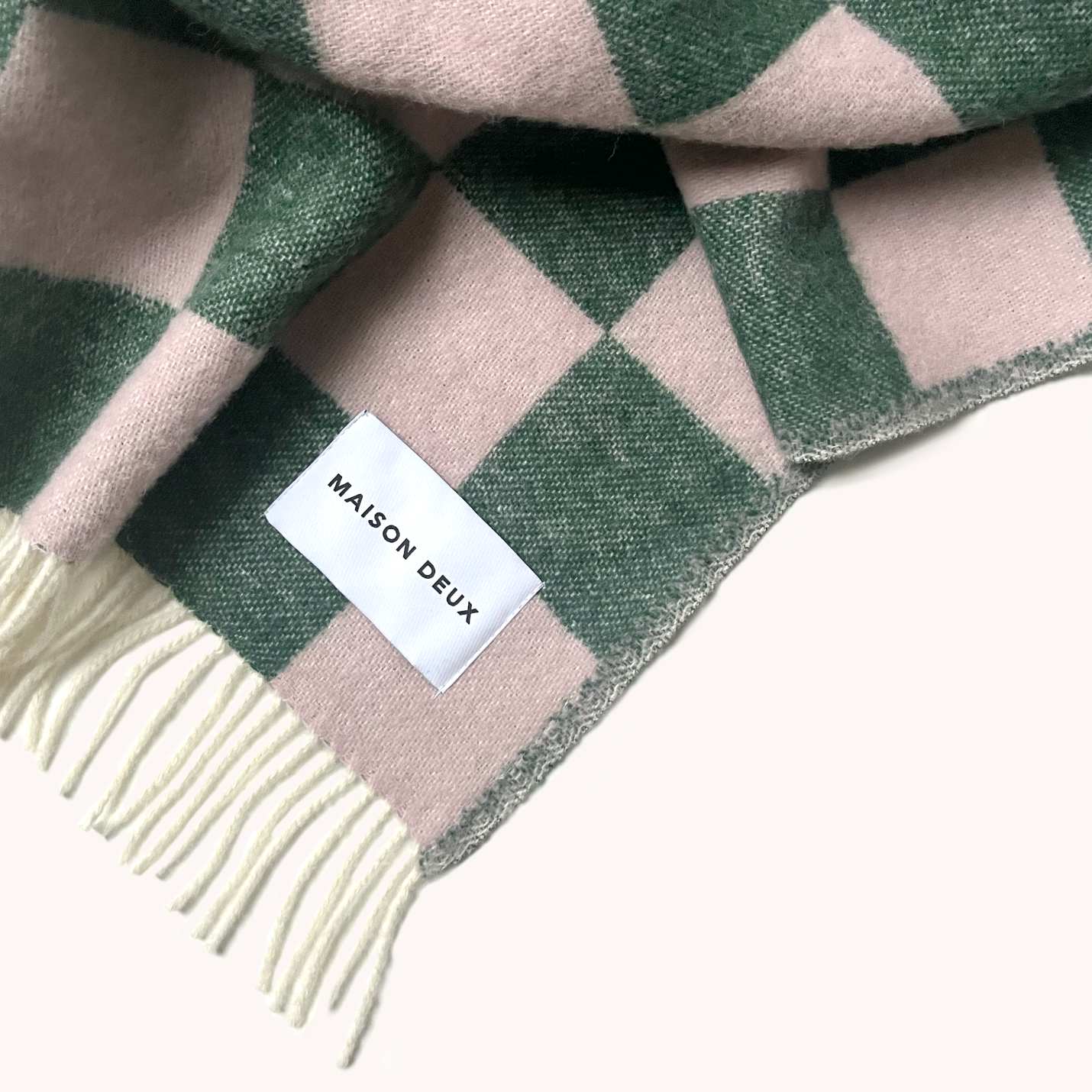 Green and Pink Checkerboard Blanket