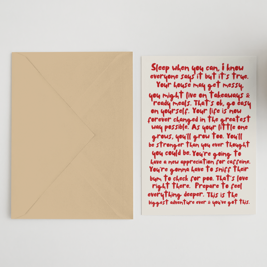 New Parents Advice Version 1 Greeting Card