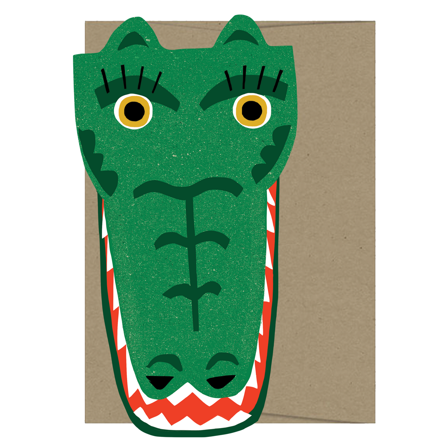 Crocodile Die Cut Greeting Card
