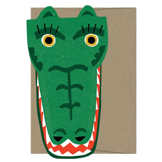 Crocodile Die Cut Greeting Card
