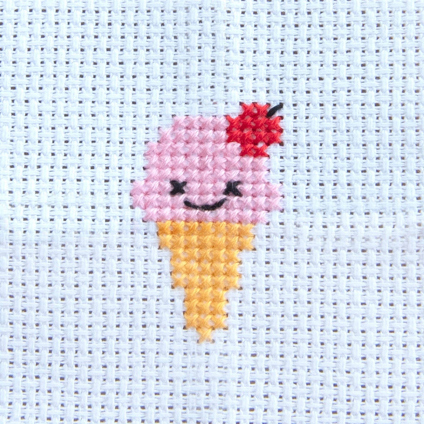 Kawaii Ice Cream Mini Cross Stitch Kit In A Matchbox