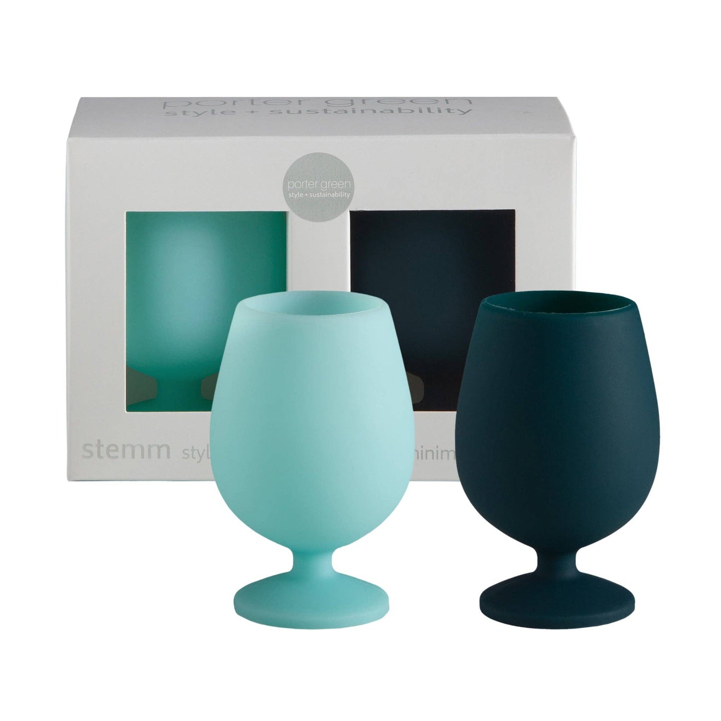 Mist + Ink Stemm Silicone Unbreaakble Wine Glasses