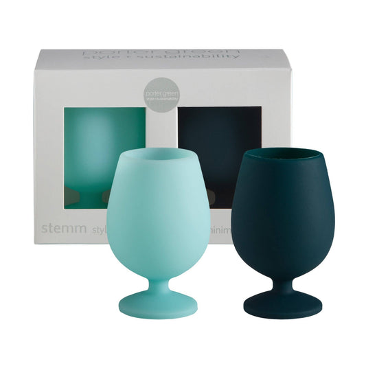 Mist + Ink Stemm Silicone Unbreaakble Wine Glasses