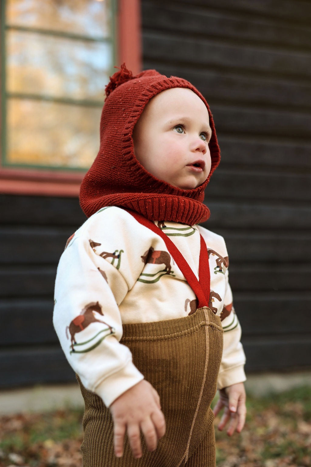 Silly Silas Acorn Brown w Maple Leaf Footless Tights