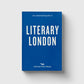 Blue book titled 'An Opinionated Guide to Literary London' by Hoxton Mini Press on a white background