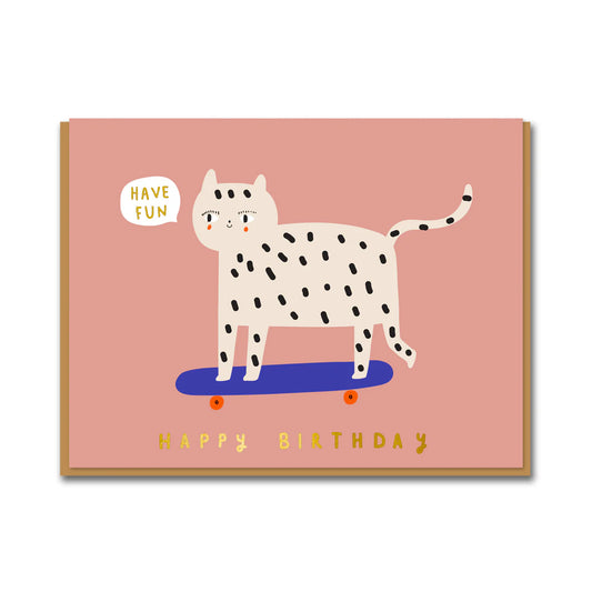 Snow Leopard Birthday Greeting Card