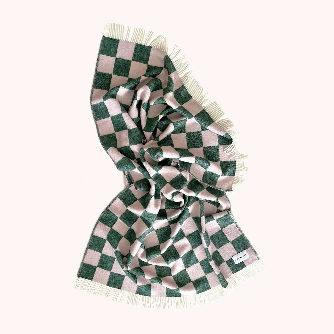 Green and Pink Checkerboard Blanket