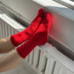 Le Bon Shoppe Red  Cashmere Pointelle Socks