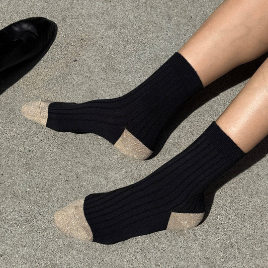 Le Bon Shoppe Black / Gold  Her Glow Socks