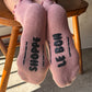 Le Bon Shoppe Vintage Pink / Black Ruffled Hugger Crew Socks