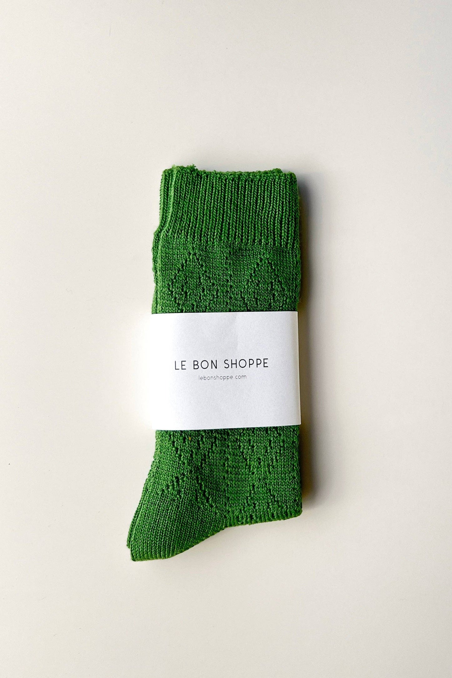 Le Bon Shoppe Palm Green Modal Eyelet Socks