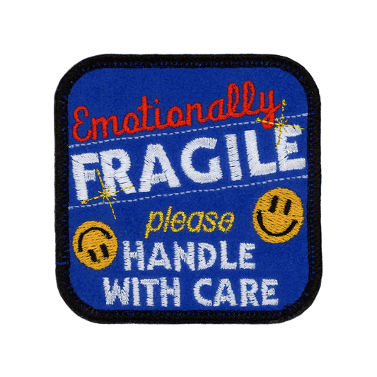 Emotionally Fragile Blue Handmade Patch
