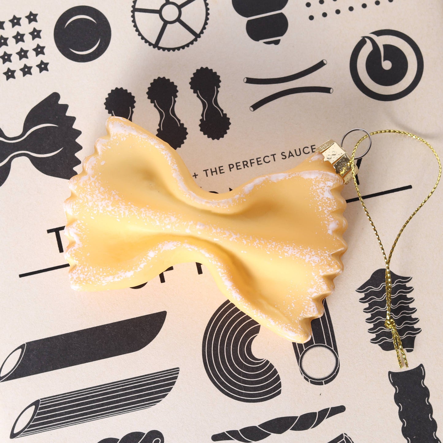 Pasta Bow Glass Decoration