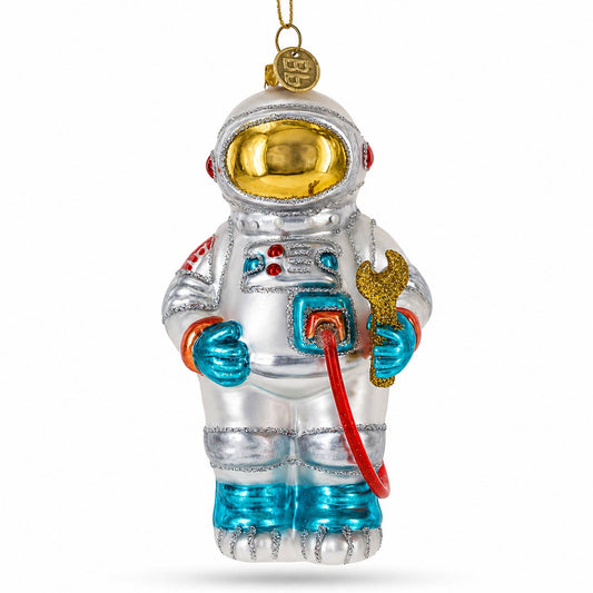Astronaut Glass Christmas Ornament