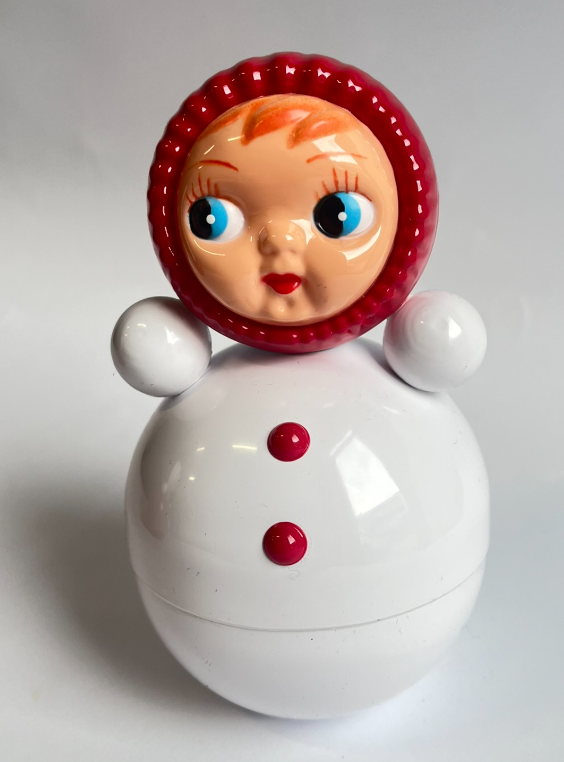 Retro Roly‑Poly Tumbler Doll White M