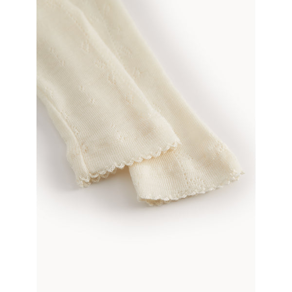 Natural Piva Wool Pointelle Leggings