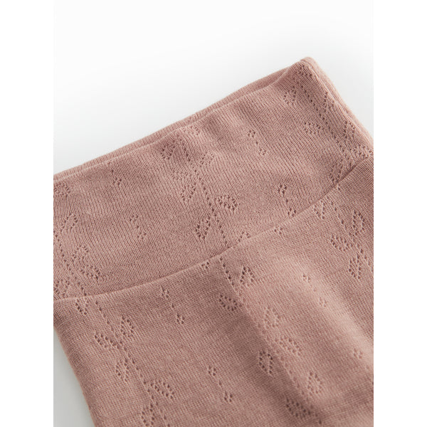 Burnt Rose Piva Wool Pointelle Leggings