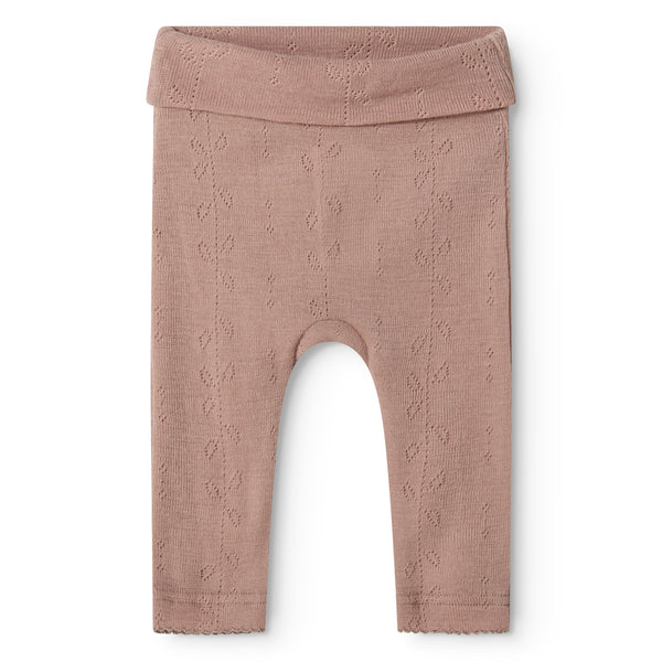 Burnt Rose Piva Wool Pointelle Leggings