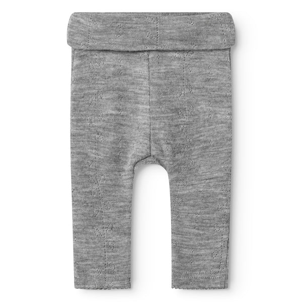 Grey Melange Piva Wool Pointelle Leggings