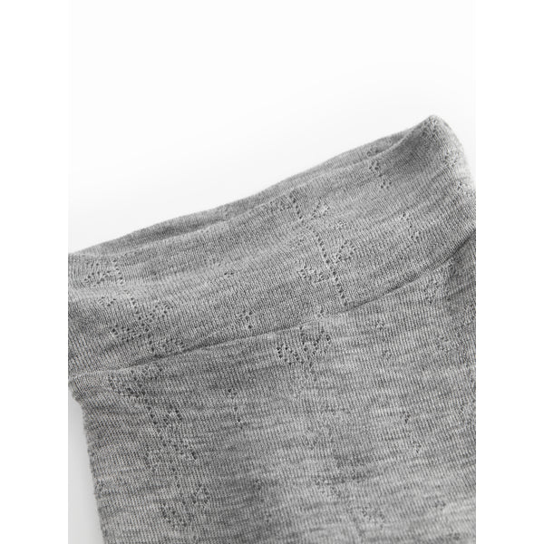 Grey Melange Piva Wool Pointelle Leggings