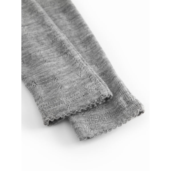 Grey Melange Piva Wool Pointelle Leggings