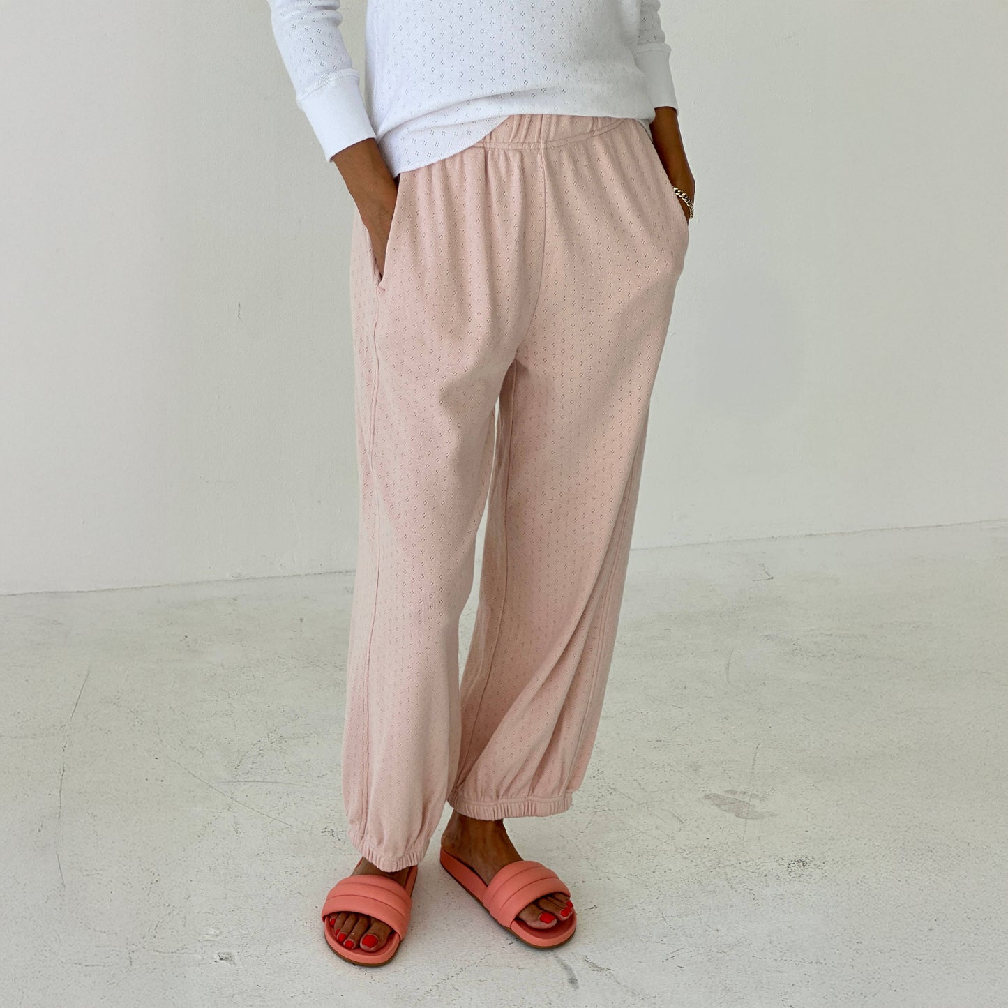Le Bon Shoppe Baby Pink Pointelle Balloon Pants