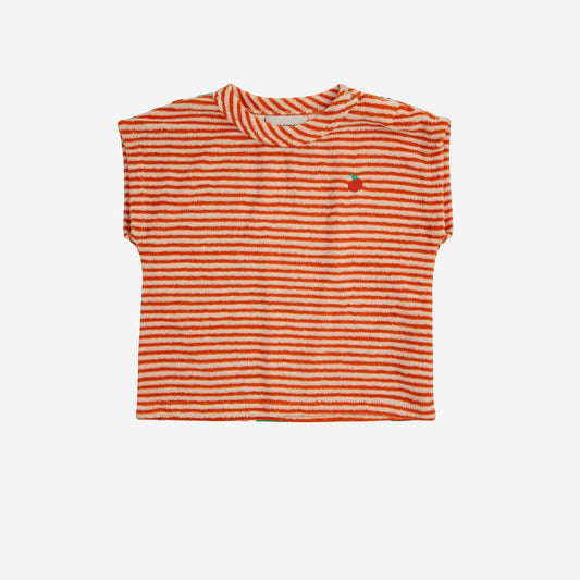 Bobo Choses Orange Stripes Terry Baby T-Shirt